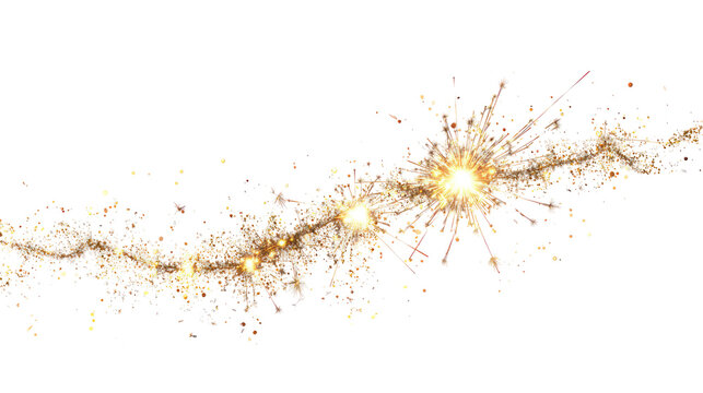 Sparkler fireworks trail glowing bright light isolated on transparent background - Powered by Adobe