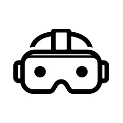 Virtual reality headset silhouette isolated on white background