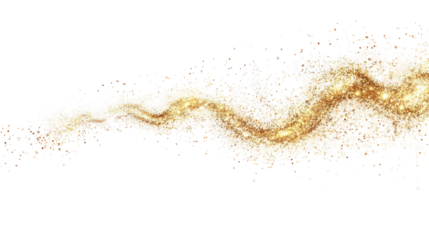Abstract golden liquid splash isolated on transparent background