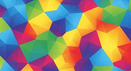 Fototapeta premium Vibrant Geometric Polygonal Abstract Background Colorful Pattern image
