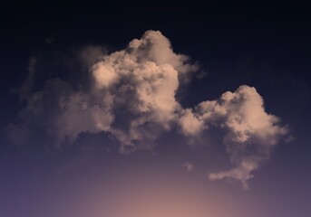 Obraz premium Abstract Gradient sky Peach Sunset Cotton Cloud on Gradient Background