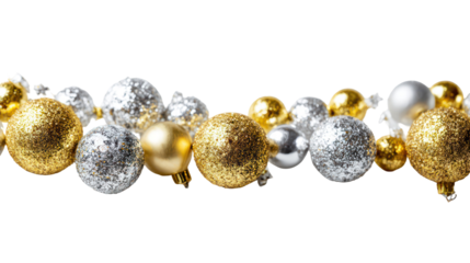 Festive gold and silver easter egg balloons isolated on transparent background