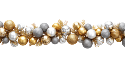 Elegant easter egg garland decoration isolated on transparent background