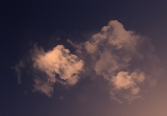 Obraz premium Abstract Gradient sky Peach Sunset Cotton Cloud on Gradient Background