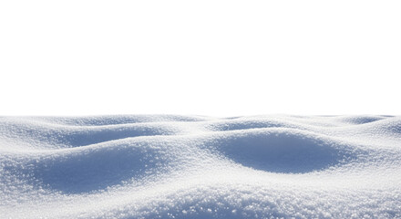 Fresh sparkling white snow mounds on a transparent background PNG image, ready for winter holiday compositions