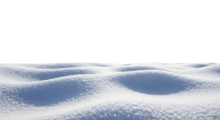 Fresh sparkling white snow mounds on a transparent background PNG image, ready for winter holiday compositions