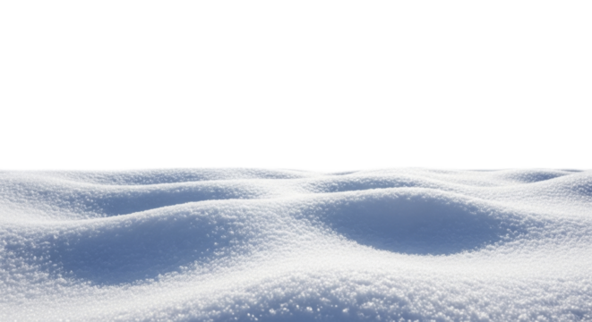 Fresh sparkling white snow mounds on a transparent background PNG image, ready for winter holiday compositions - Powered by Adobe