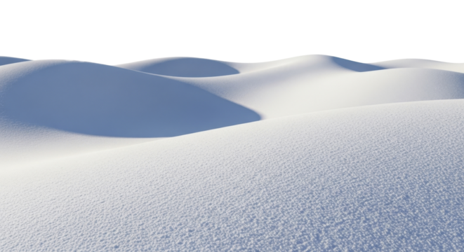  Christmas snowscape with gentle blue shadows, on a transparent background, PNG image, PNG file