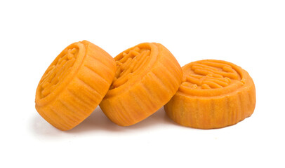 Chinese mooncakes on a white background
