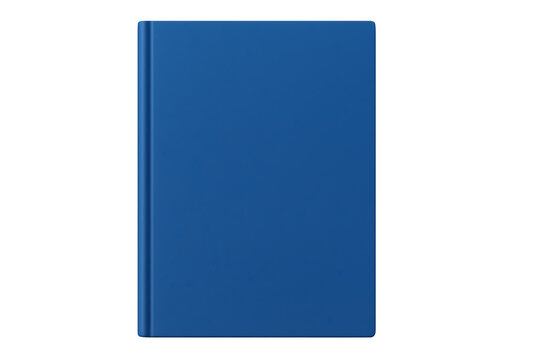 Professional blue cover notebook isolated on transparent background