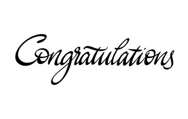 Congratulations Modern Lettering Typography Vector