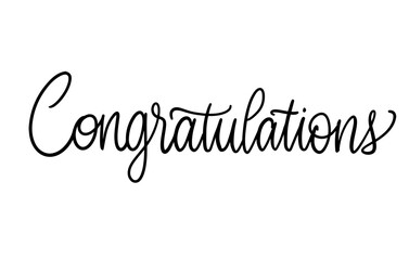 Congratulations Monoline Calligraphy Vector Text