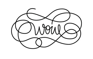 WOW Monoline Calligraphy Flourish Vector