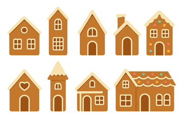 Delightful collection of decorative gingerbread houses showcasing various styles and designs in a festive layout