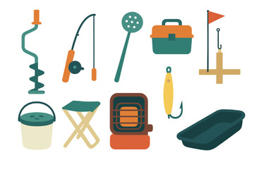 Essential fishing gear displayed for a successful day by the lake during summer