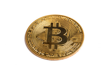Bitcoin coin on a white background