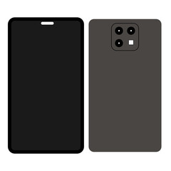 Modern smartphone design showing front and rear views