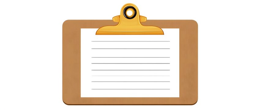 The clipboard invites fresh ideas on its empty sheet ready for heartfelt notes or forms