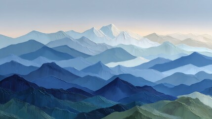 mountains in the morning