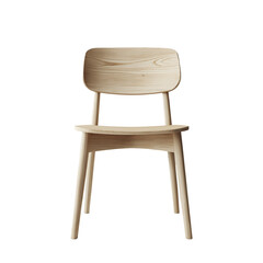 Minimalist wooden chair with smooth curves elegant modern furniture piece isolated on black isolated on transparent background