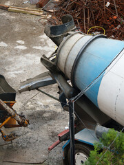 Concrete Pouring from Mixer Truck into Pump Hopper 