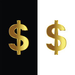 3D Gradient Dollar Symbol Logo Design