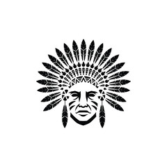 Chief Headdress Vector Logo Design