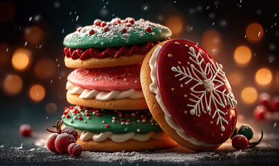 Christmas Cookies created with Generative AI Technology, ai, generative