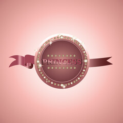 vector illustration of a vintage label with ribbon  1st place