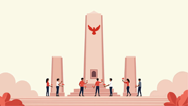 Tribute to Indonesian Heroes Vector Illustration