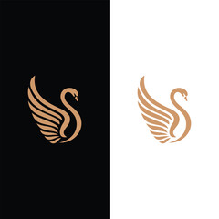 Golden Swan Logo Design illustration © HORECCA