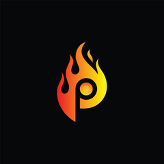 Ignite your brand with this dynamic fiery letter P logo, perfect for a modern startup or creative business seeking a vibrant and energetic visual identity
