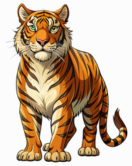 Obraz premium Big Cat ,full body , real print Style, white background 