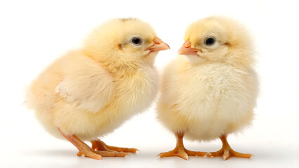 Obraz premium two little baby chickens isolated