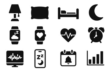 Lamp smartwatch reminder icon smart vector bed symbol icons tracker bedtime sleep