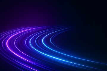 Futuristic Neon Light Trails on Dark Background