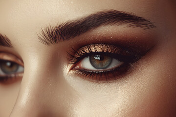 a female eye with perfect shape of eyebrows.