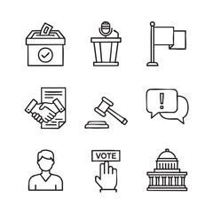 Vector illustration of business and legal concepts in outline design