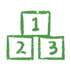 hand drawn crayon outline vector of a three-tiered winner podium or building blocks. Rough texture doodle element perfect for ranking, education, competition, or game design.