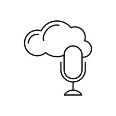 Cloud Recording Microphone Icon for Online Storage