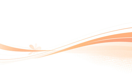 白い背景に広がるオレンジ色の抽象的な波模様