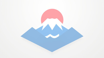 富士山と日の丸の、シンプルでモダンなアイコン