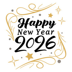 Happy new year 2026 greeting card design