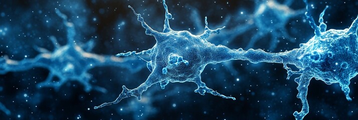highly detailed artistic illustration of neurons in the brain showing synapses and neural networks for medical, science, and technology concepts