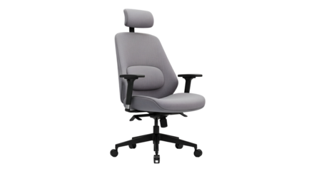 3d icon of ergonomic office chair isolated on transparent background, designed for comfort, support, and productivity in workplace