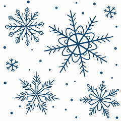 Collection of snowflakes for winter designs