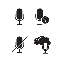 Bold Solid Voice and Audio Interface Icon Collection
