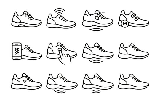 Laces shoe smart icon sneakers adaptive shoes lacing wireless vector system motorized