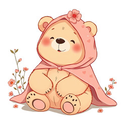 Obraz premium Adorable Blushing Teddy Bear Ready for a Cozy Hug!