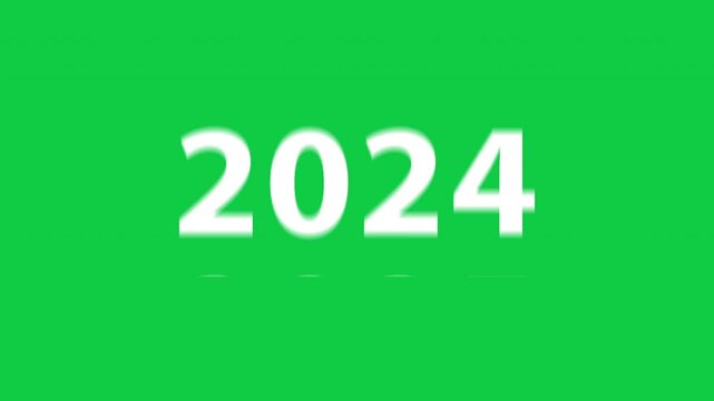 Happy new year 2026 with scrolling timeline 2026 number animation on green screen background. Festive design for New Year Eve celebration